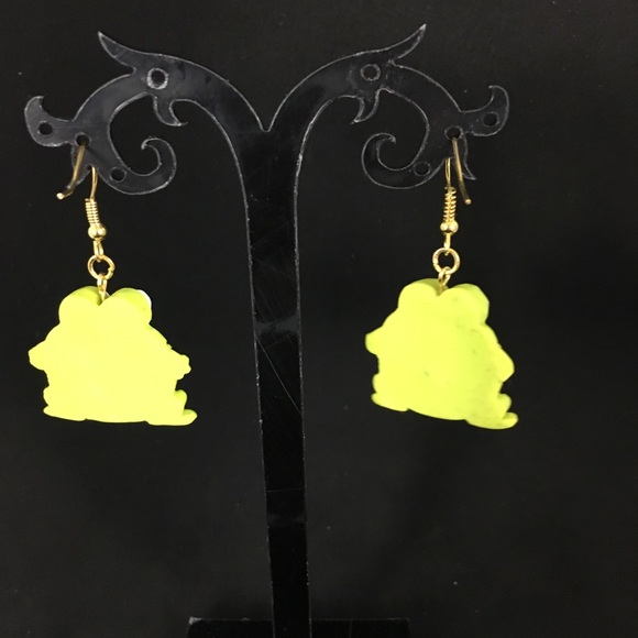 Handmade Polymer Clay Frog Earrings - Picture 4 of 7